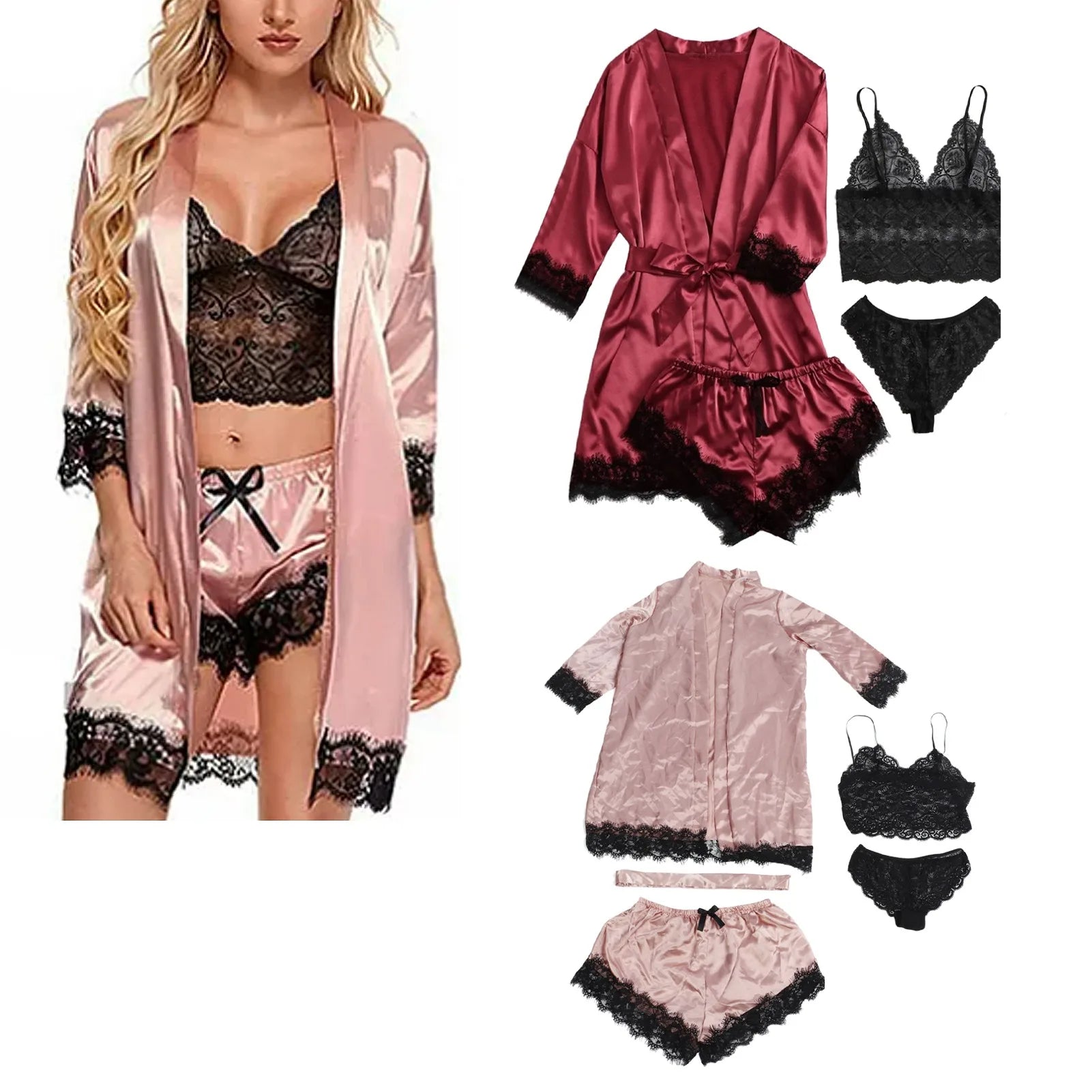 Conjunto de pijama de sostén para mujer