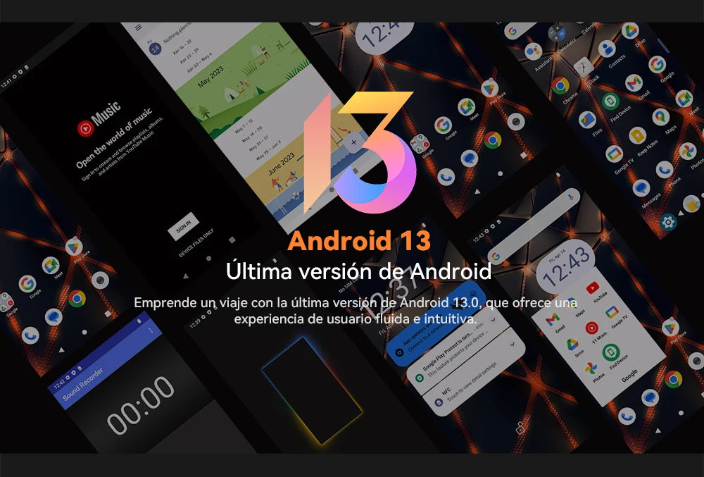 Smartphone resistente al agua IP68 Android 13, , 12 GB de RAM (6 + 6 GB), 256 GB