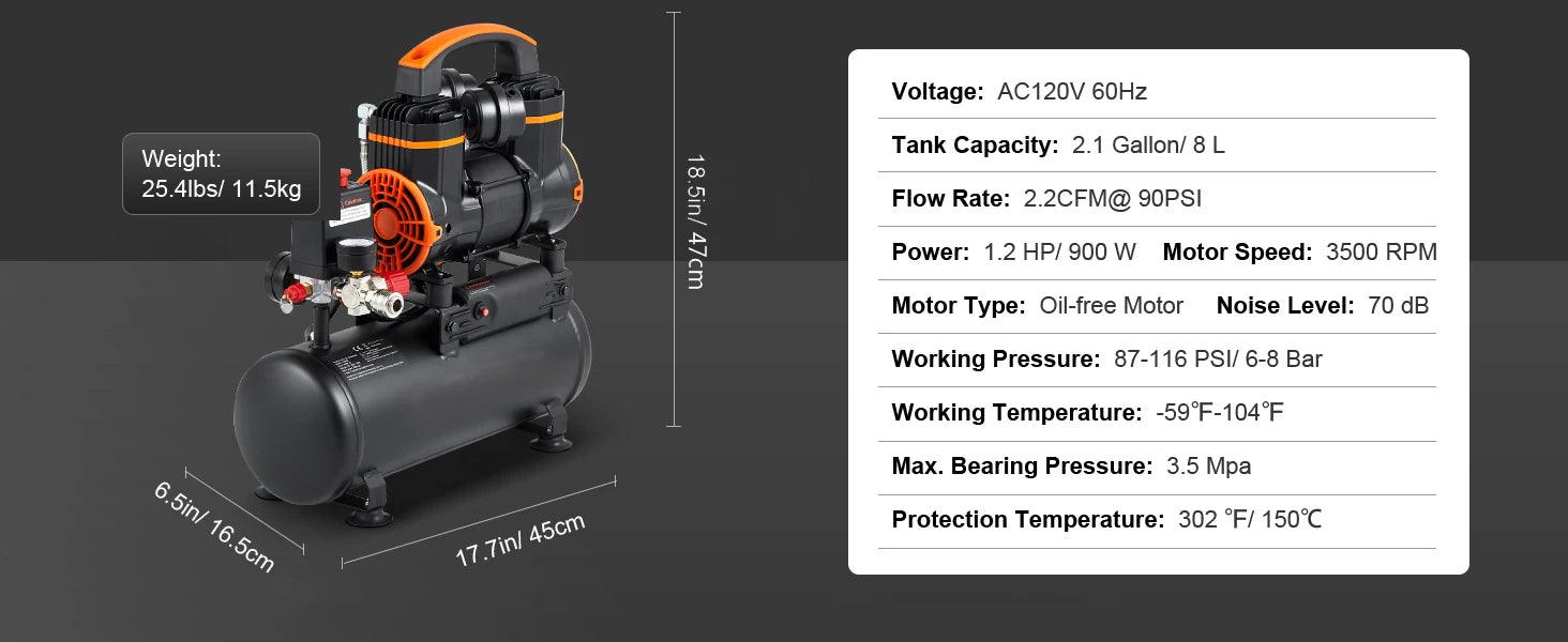 Compresor de aire silencioso