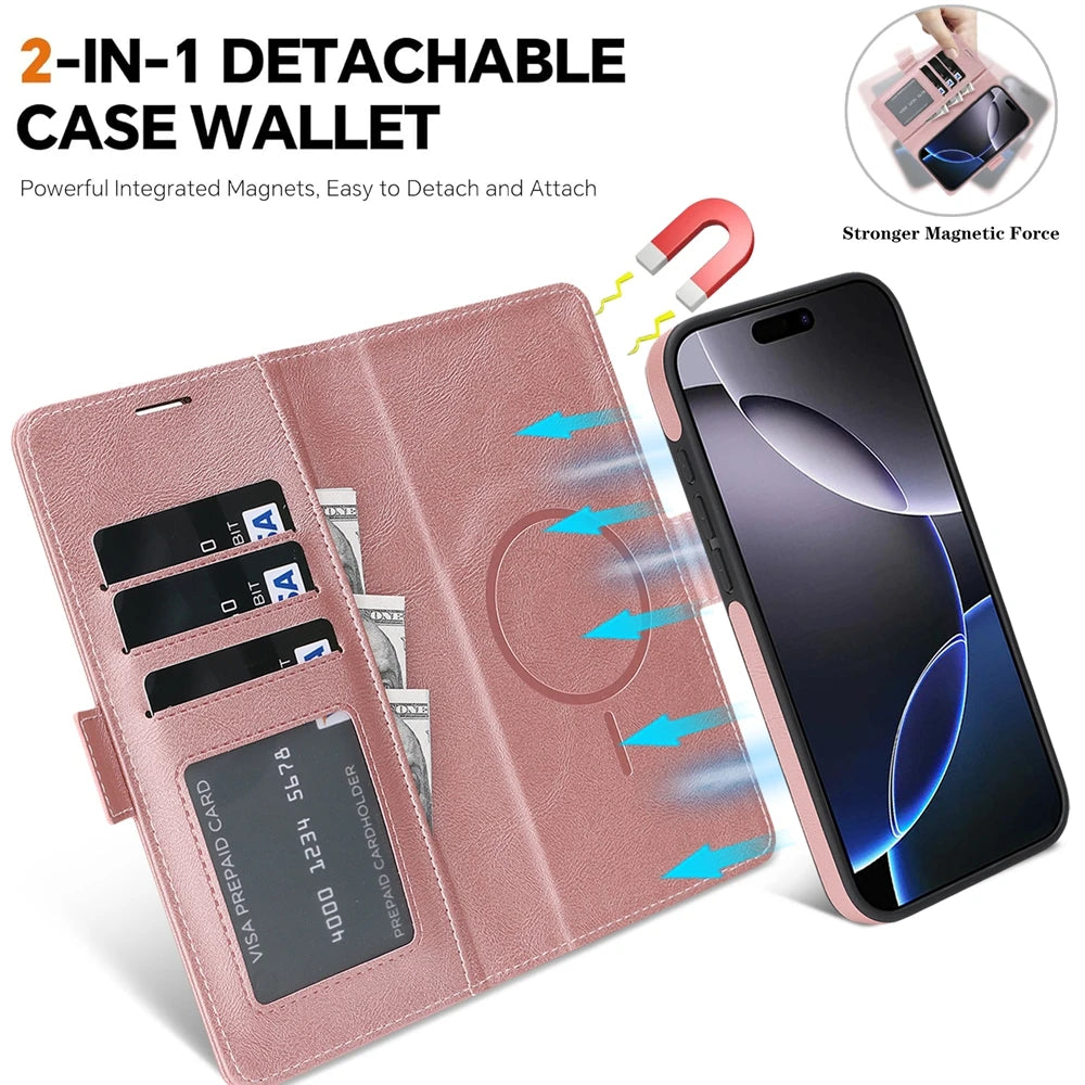 Funda magnética 2 en 1 para iPhone 17Air 17 Promax 16 Pro Max 15 Plus 14 13 12 16