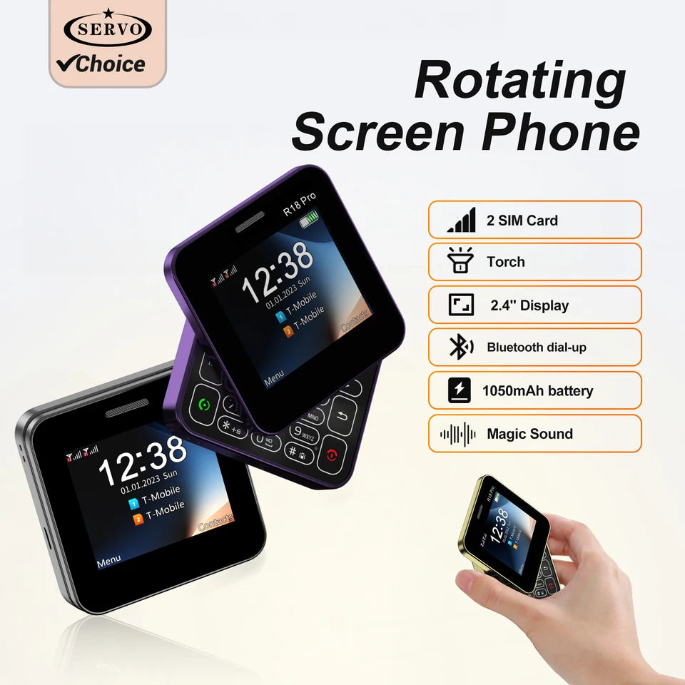 SERVO R18 Pro pantalla giratoria Mini teléfono móvil