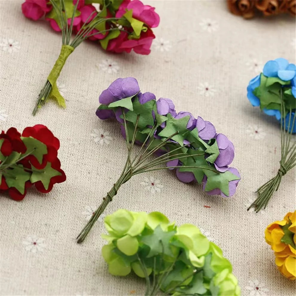 Mini ramo de rosas artificiales de papel
