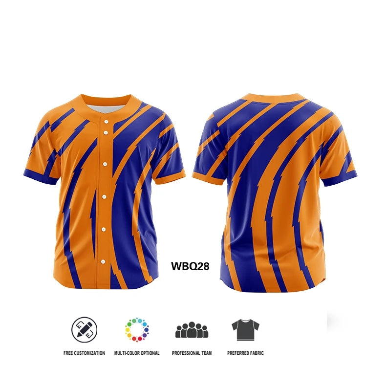 Camiseta de béisbol personalizada con estampado del equipo