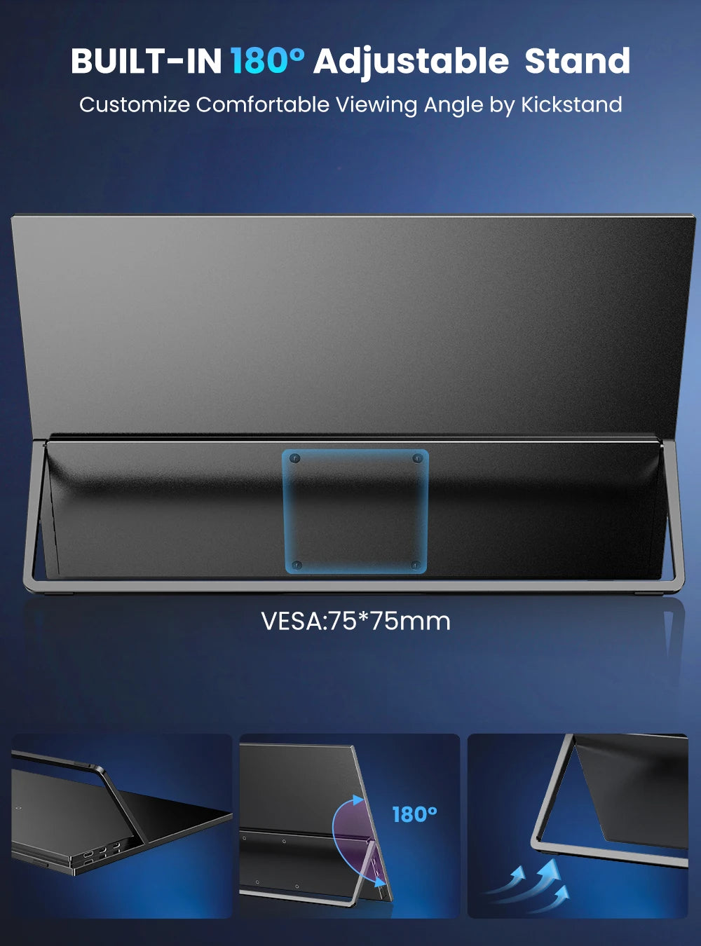 Monitor de juegos portátil 2560*1440 2K 16:9 HDMI USB C 100% sRGB pantalla Freesync para juegos