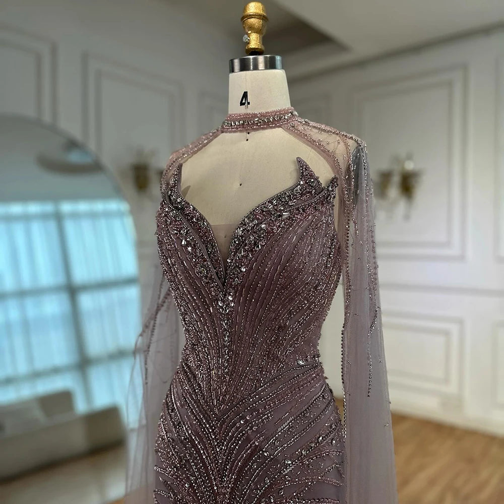 vestidos de noche de sirena con plumas