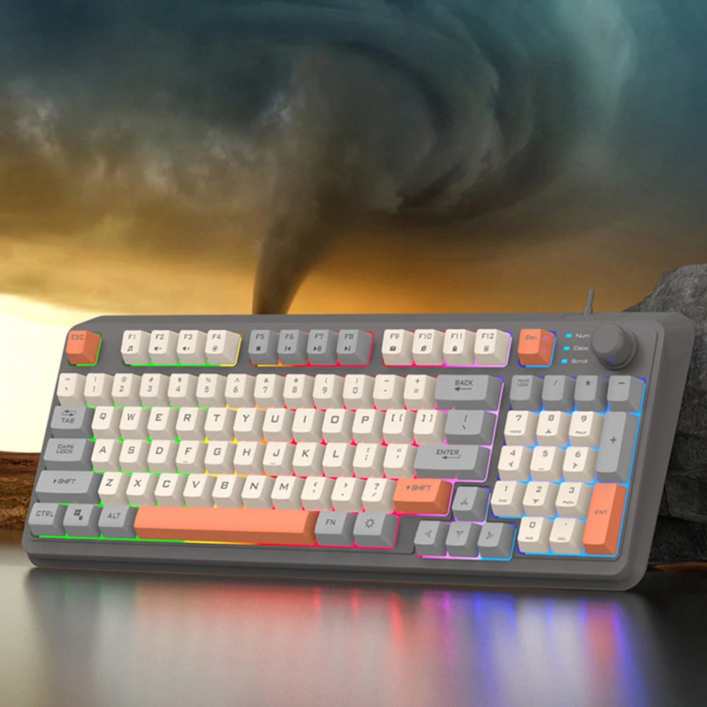 Teclado mecánico de 94 teclas con ratón, teco para PC,