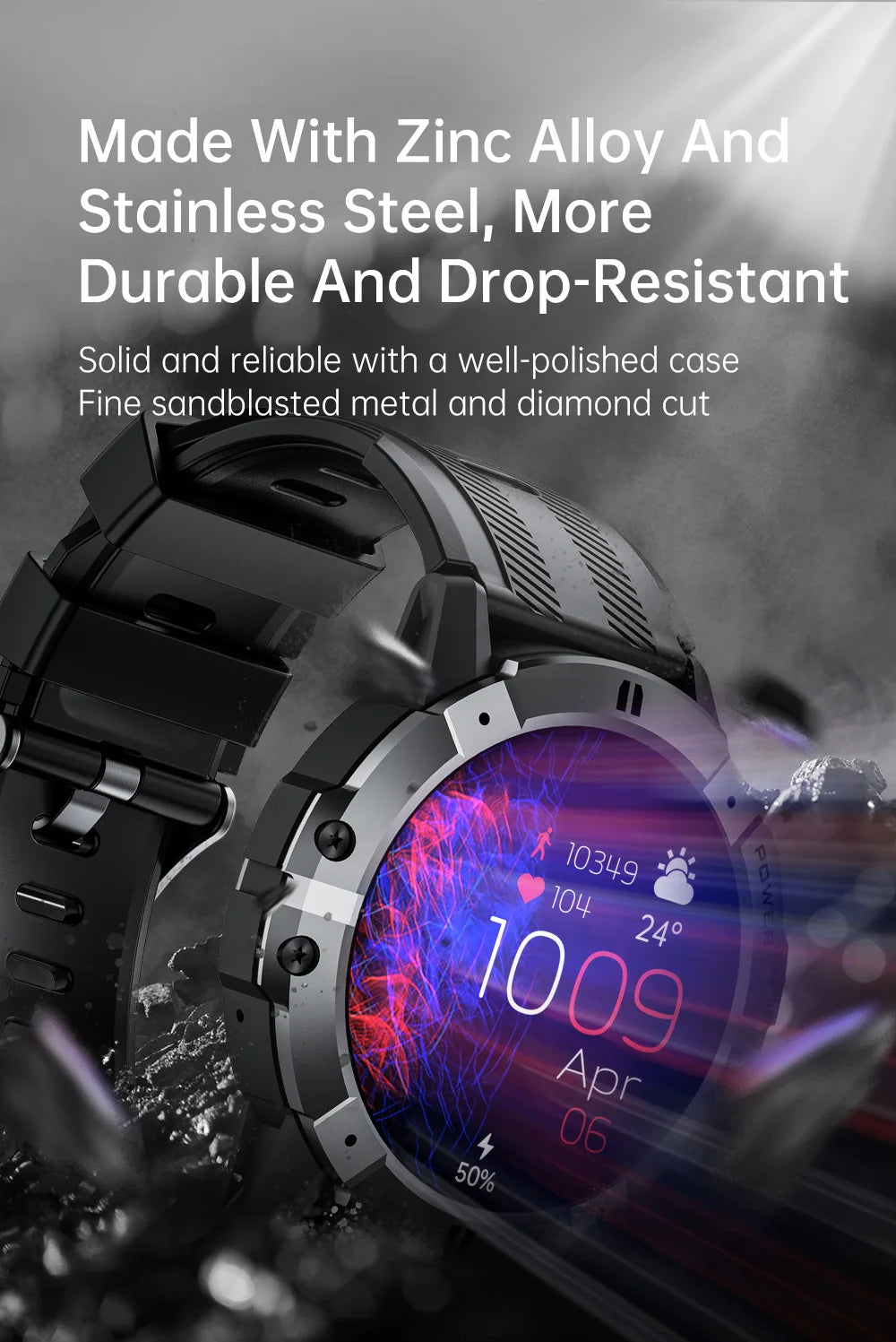 reloj inteligente resistente al agua, reloj deportivo de 1,52 pulgadas