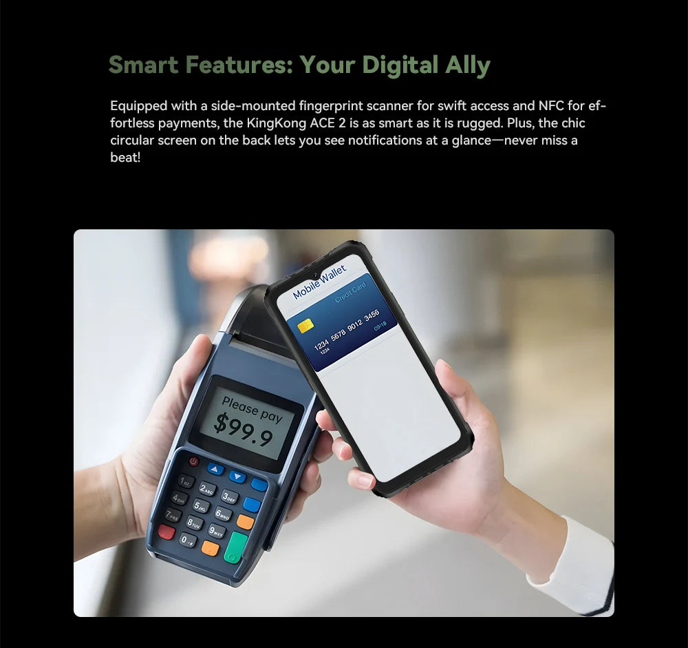 Smartphone ultrafino y resistente con Android 14, 16GB de RAM ,