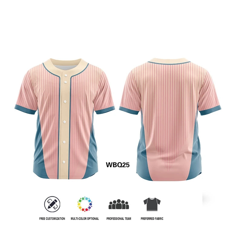 Camiseta de béisbol personalizada con estampado del equipo