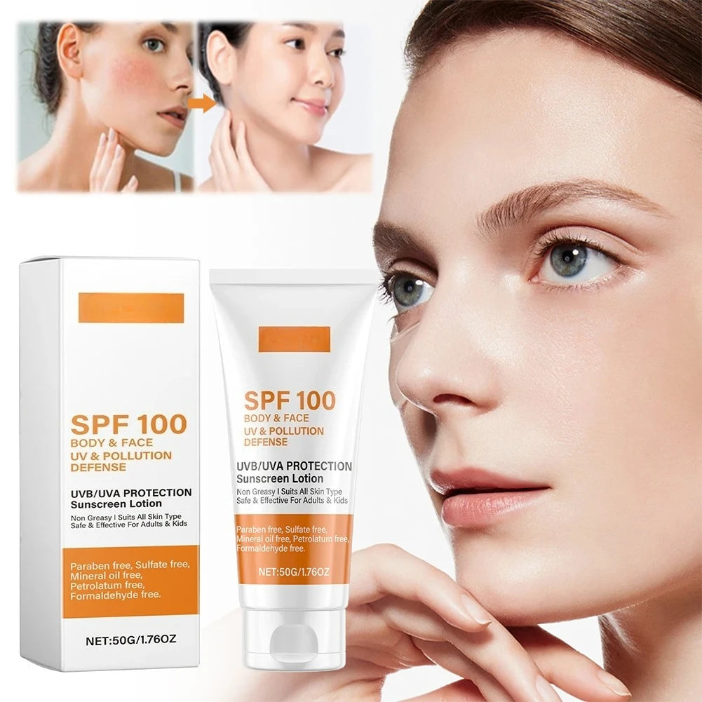 Protector solar facial y corporal No graso SPF 100+ Bloqueador