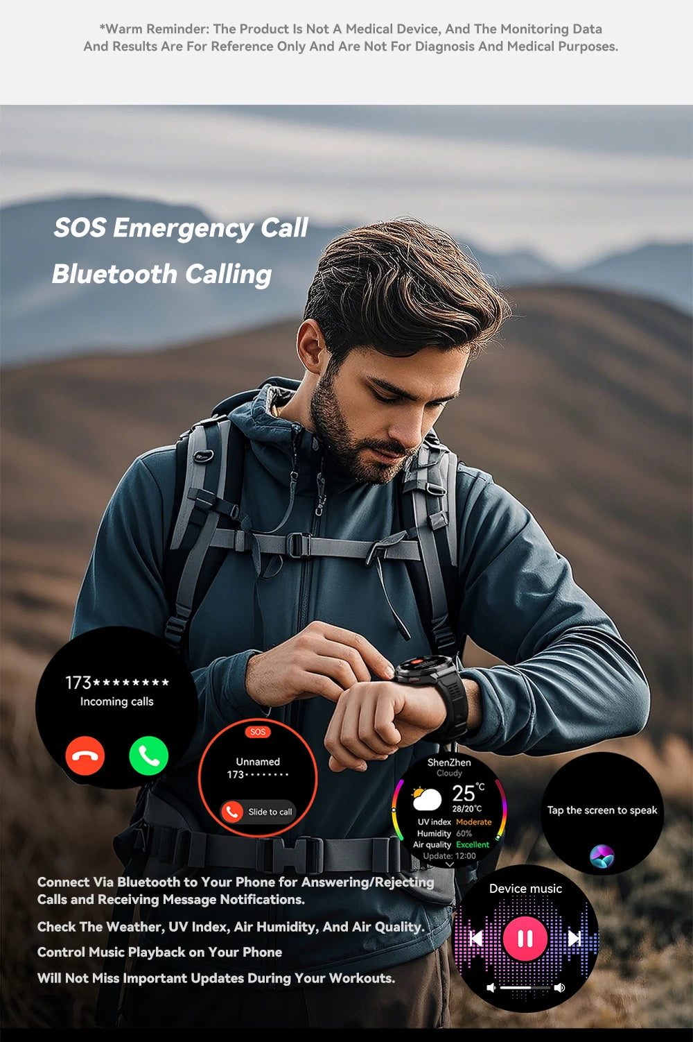 Reloj inteligente buetooth, 480 smartwatch