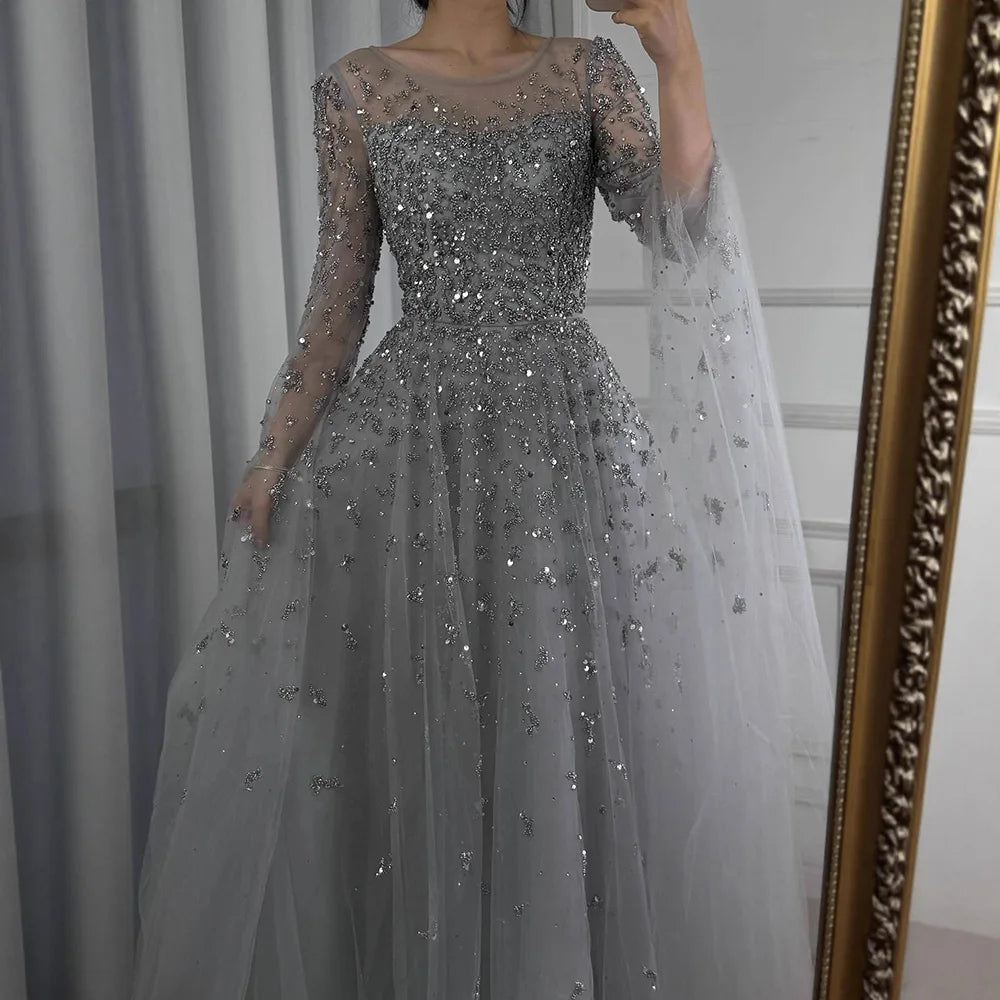 Vestido de noche turquesa elegante