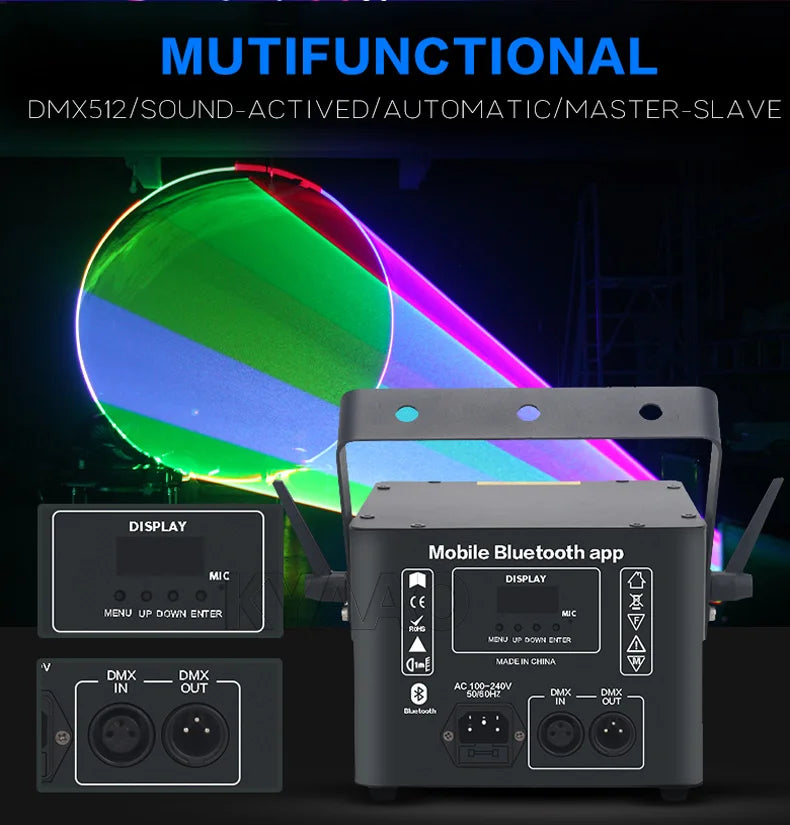 Proyector de iluminación de escenario de discoteca láser de 5W con Control