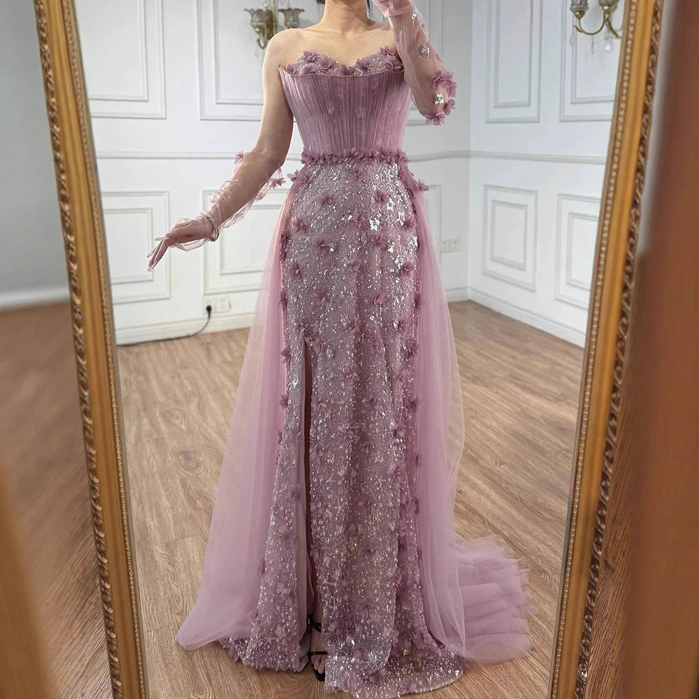 Vestidos de Noche elegantes con abertura larga,