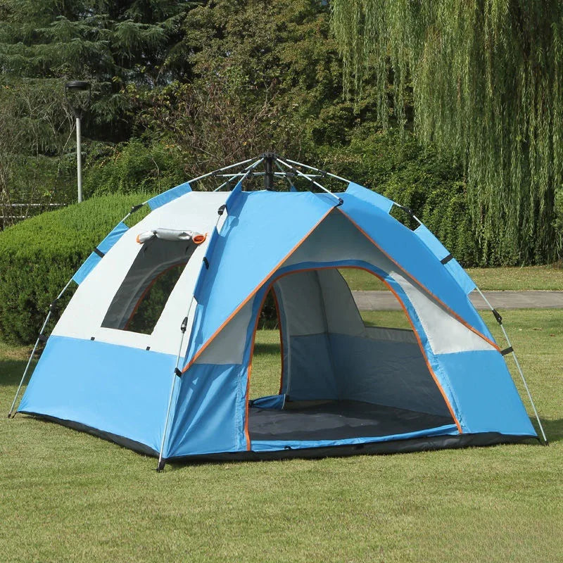 Tienda impermeable con 2 puertas y 2 ventanas, portátil para camping