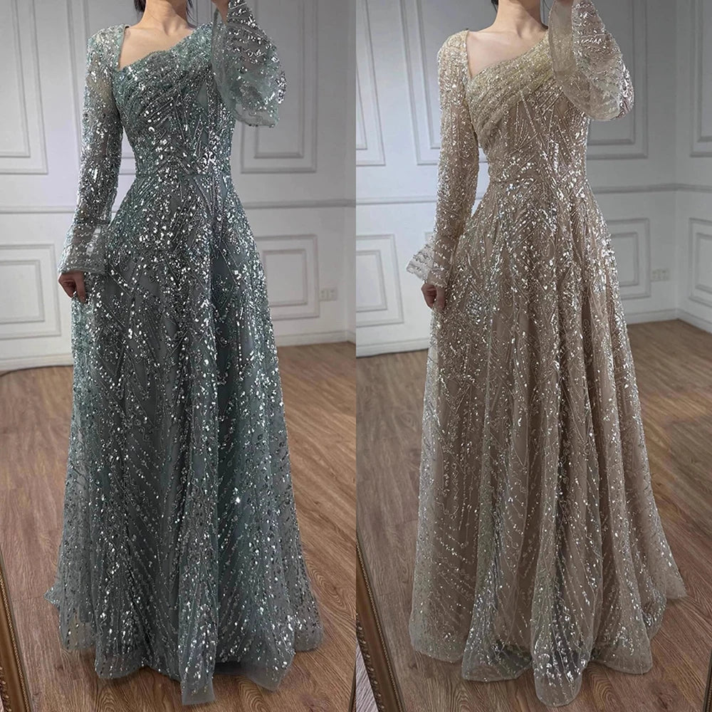 Vestido Dubai turquesa con cuentas