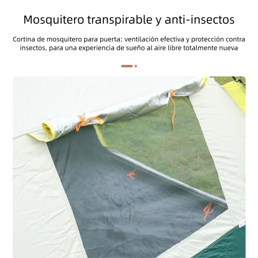 Tienda impermeable con 2 puertas y 2 ventanas, portátil para camping