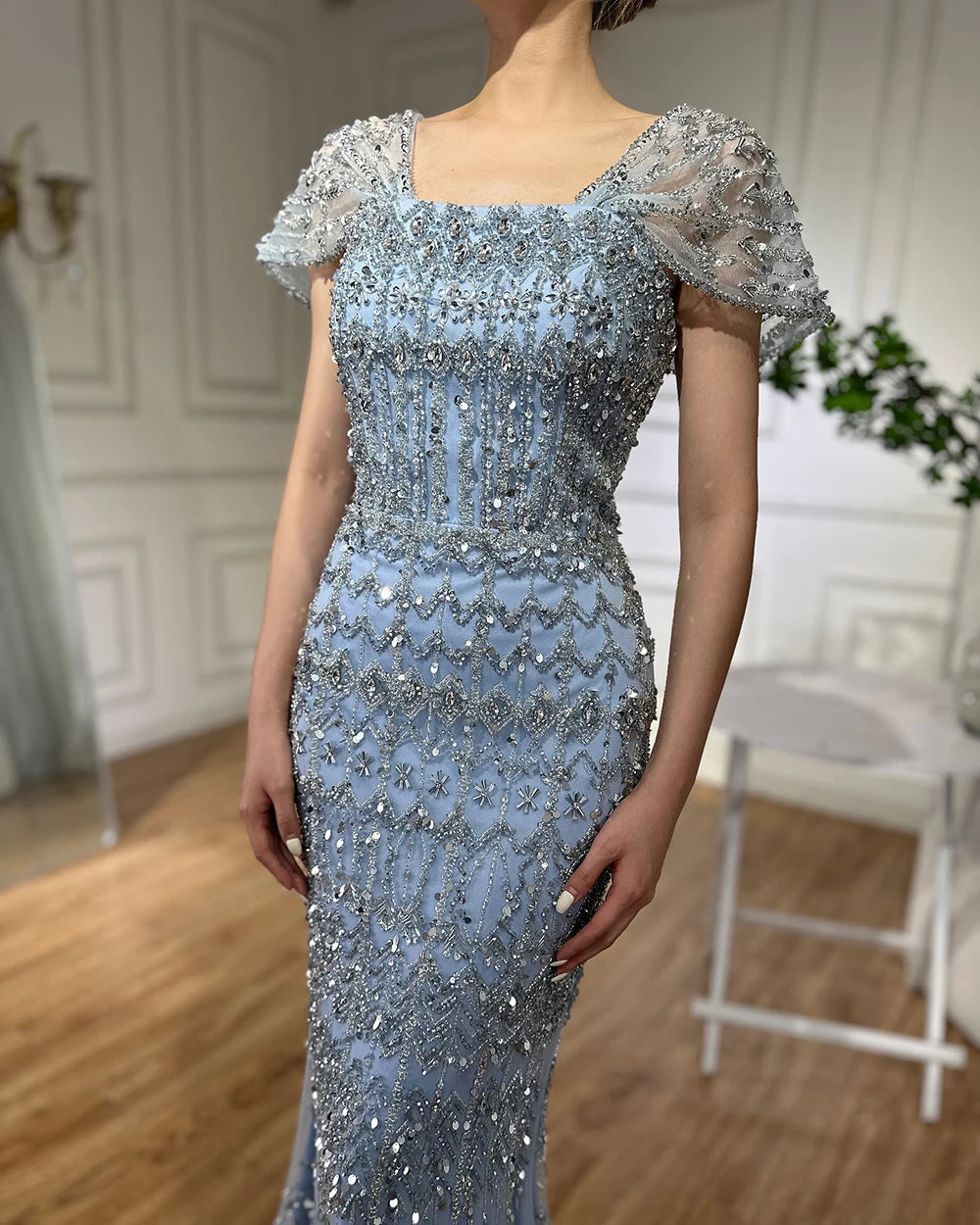 Vestido árabe blanco sirena