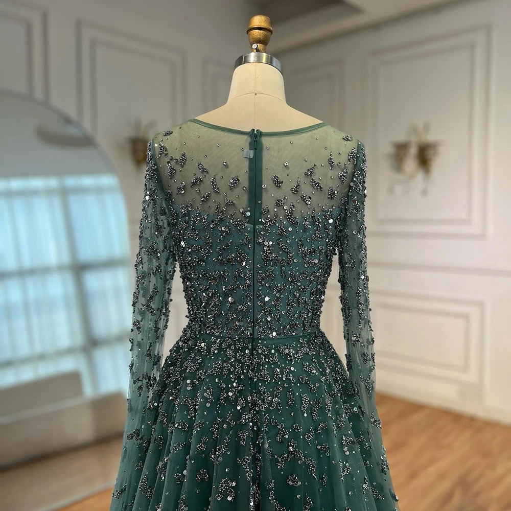 Vestido de noche turquesa elegante