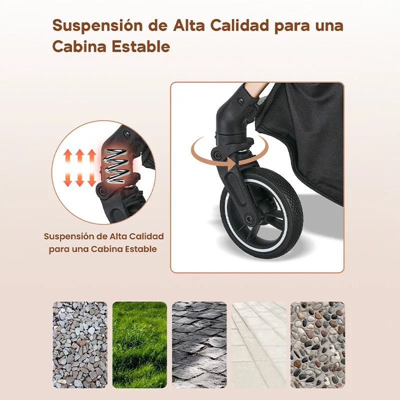 Carriola plegable con un botón, para sentarse y acostarse