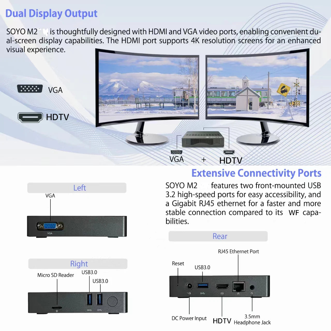 Mini PC Intel N4000 CPU 6G RAM 64G