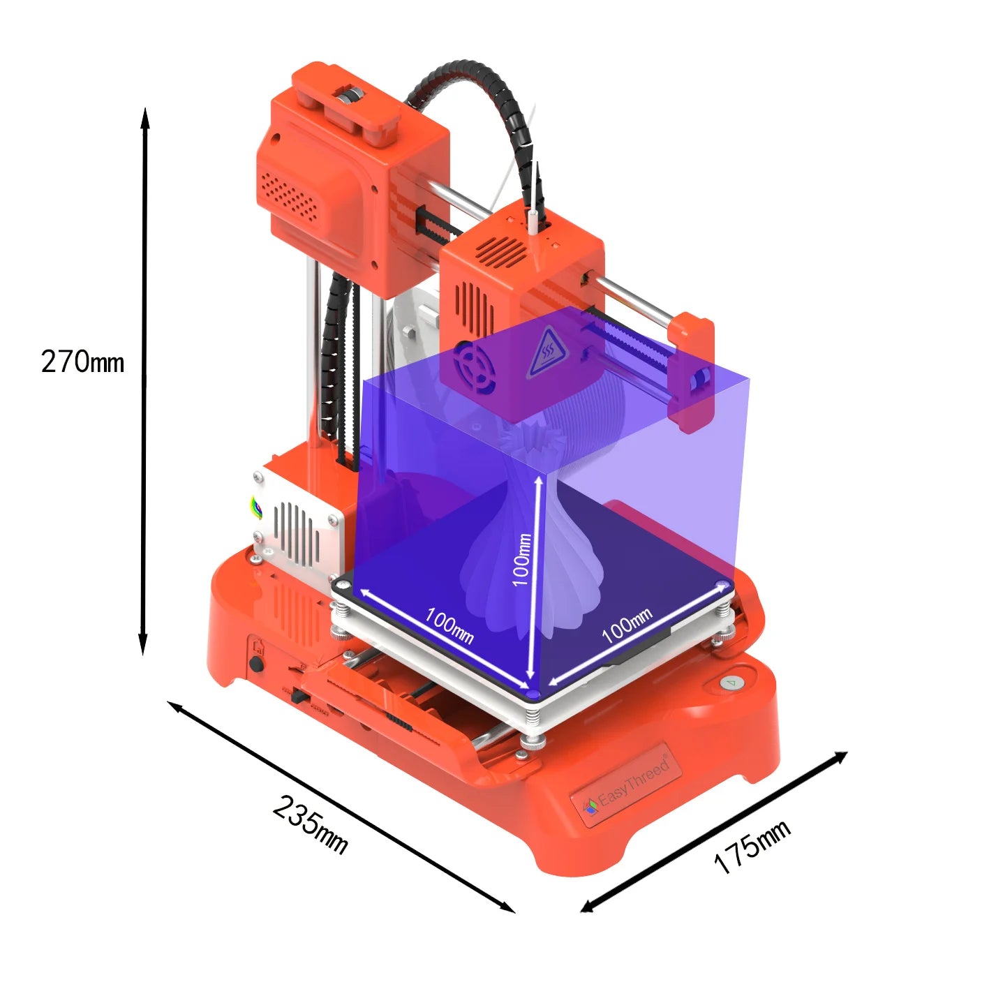 Mini impresora 3D de escritorio K7, tamaño de impresión de 100x100x100mm
