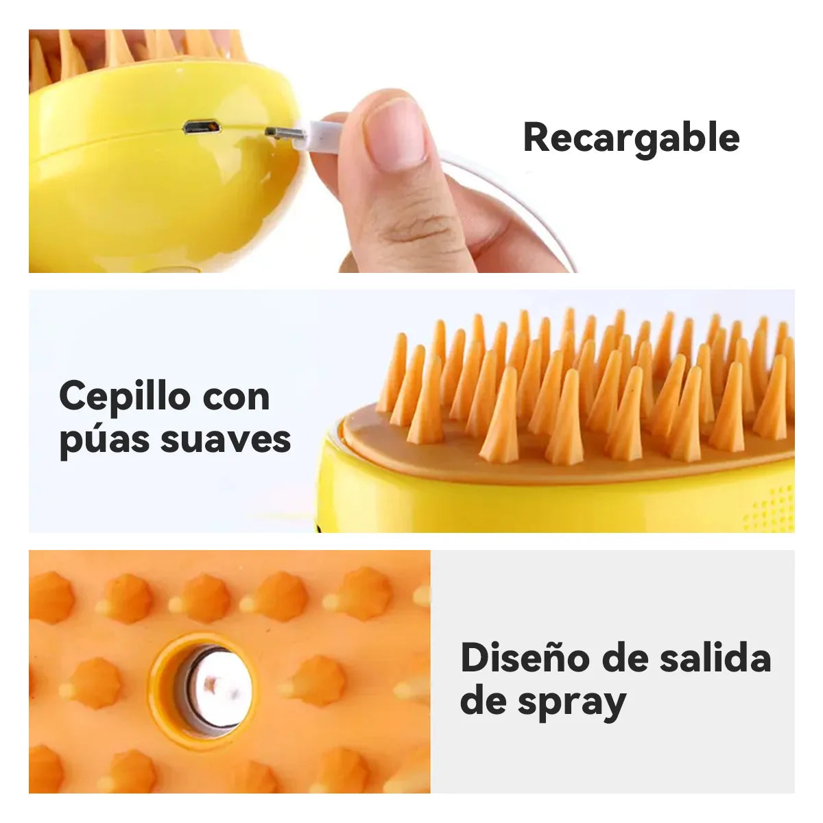 Cepillo para gato Cepillo Vapor Eléctrico 3 en 1