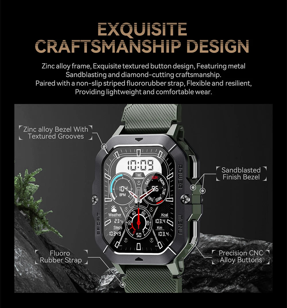 reloj inteligente para hombre, resistente al agua,