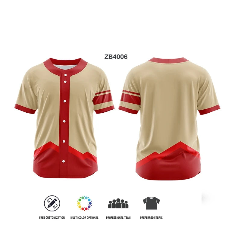Camisetas de béisbol con botones personalizados