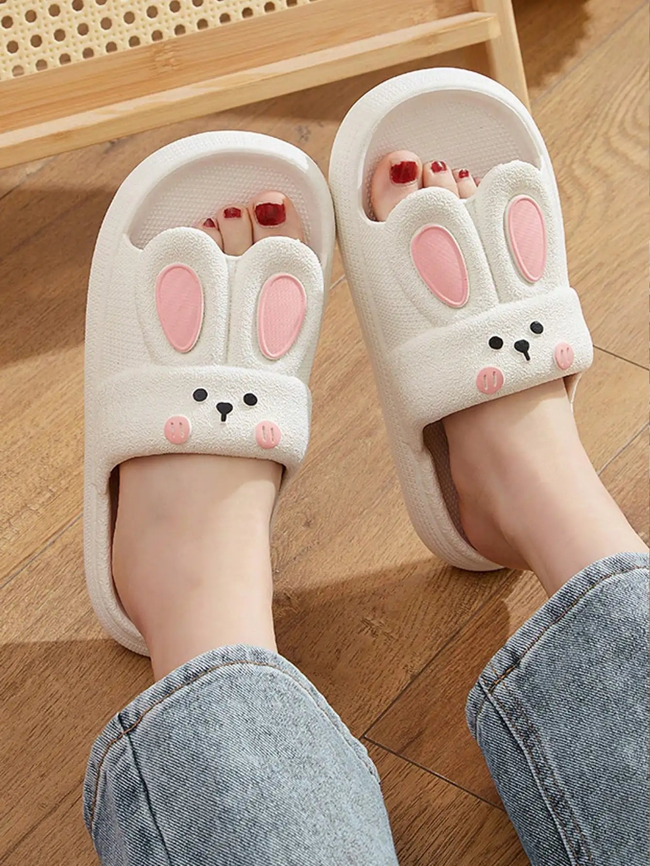 Sandalias De Moda Para Dama Diseño De Conejo Animado