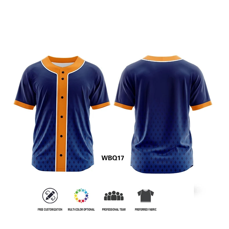 Camiseta de béisbol con botó, personalizada