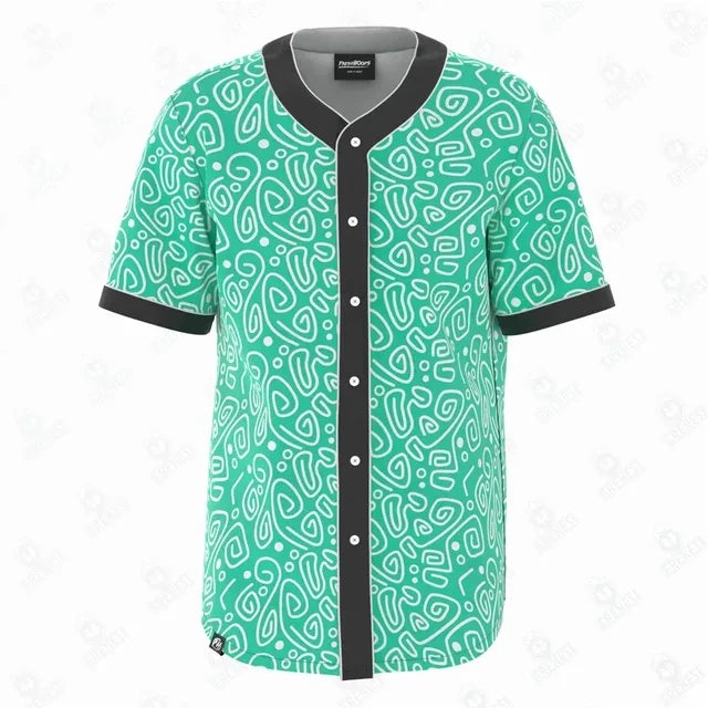 Camiseta de béisbol con patrón de tatuaje