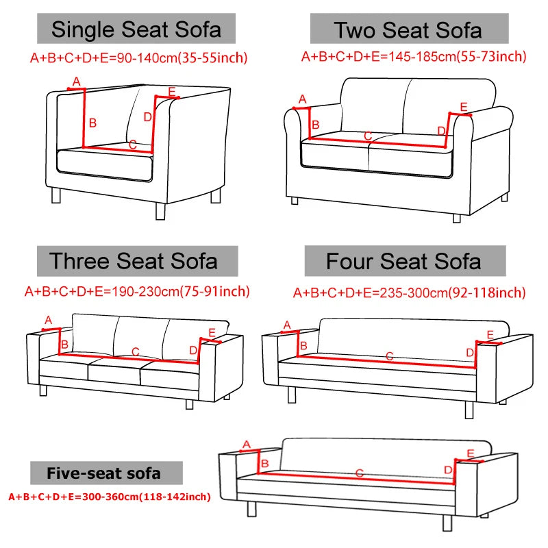 Funda de sofá elástica Jacquard para sala de estar,