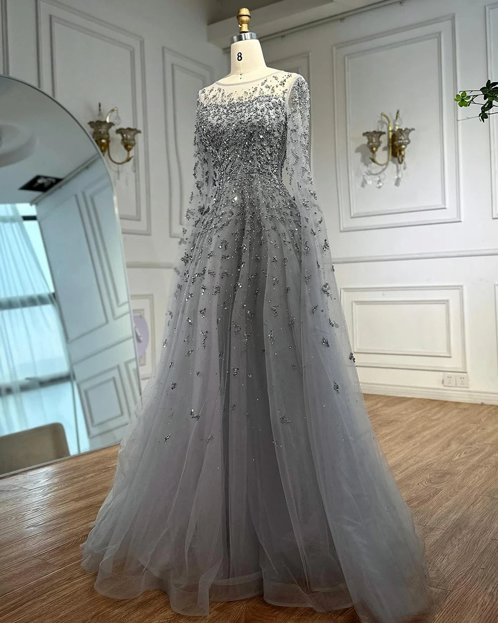 Vestido de noche turquesa elegante