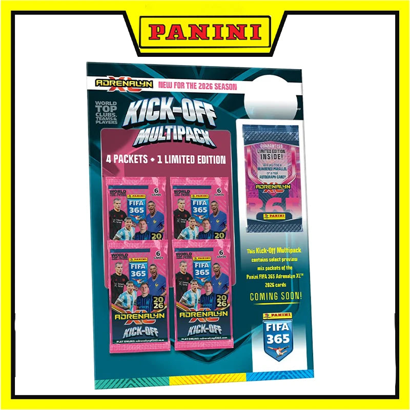 NUEVAS tarjetas de colección de fútbol Panini 2026 FIFA 365 Adrenalyn XL