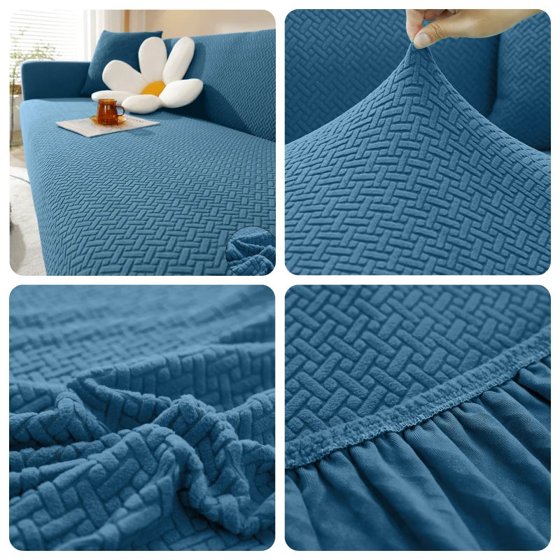 Funda de sofá elástica Jacquard para sala de estar,