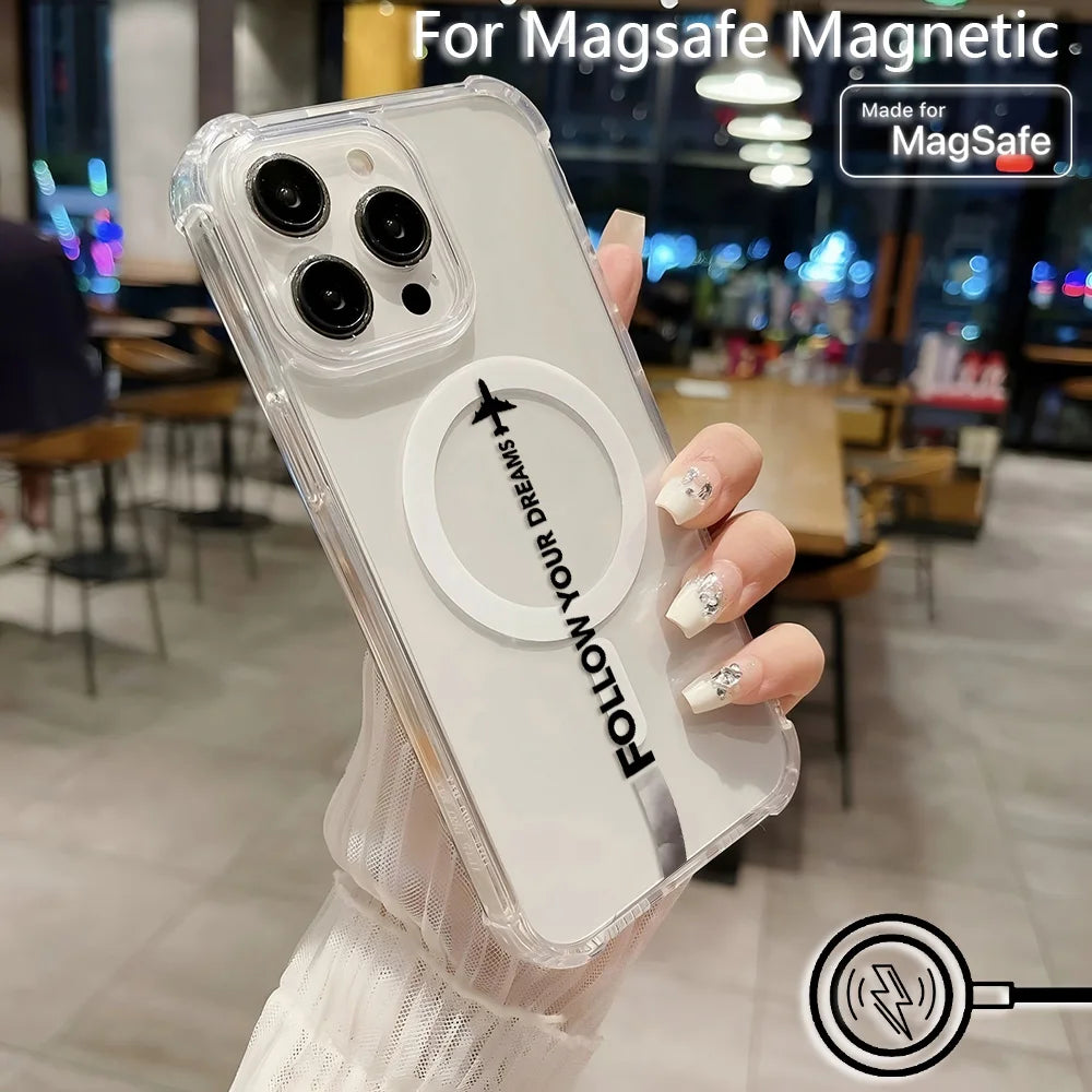 Funda magnética para iPhone 16 15 14 13 12 11 8 Plus Mini Pro Max