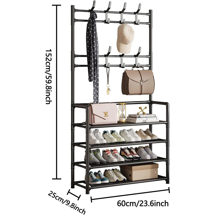 Estante de zapatos portátil de 4 capas