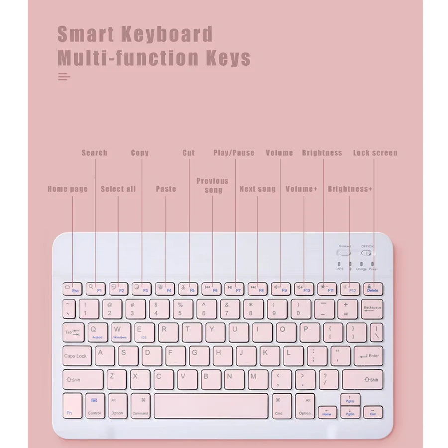 Teclado inalámbrico recargable, compatible con múltiples dispositivos