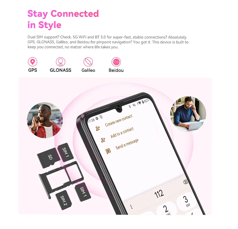 Teléfono Android 14, 16 GB de RAM