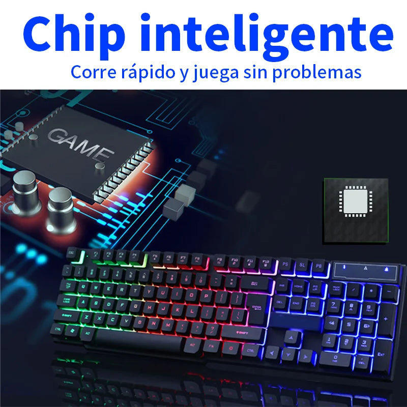Teclado Iluminado Negro y Blanco, Sin Compañía de Ratón