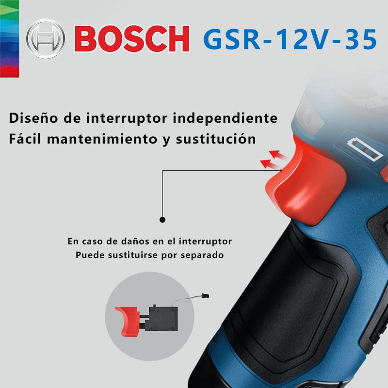 Bosch-Taladro Inalámbrico recargable GSR 12V-30