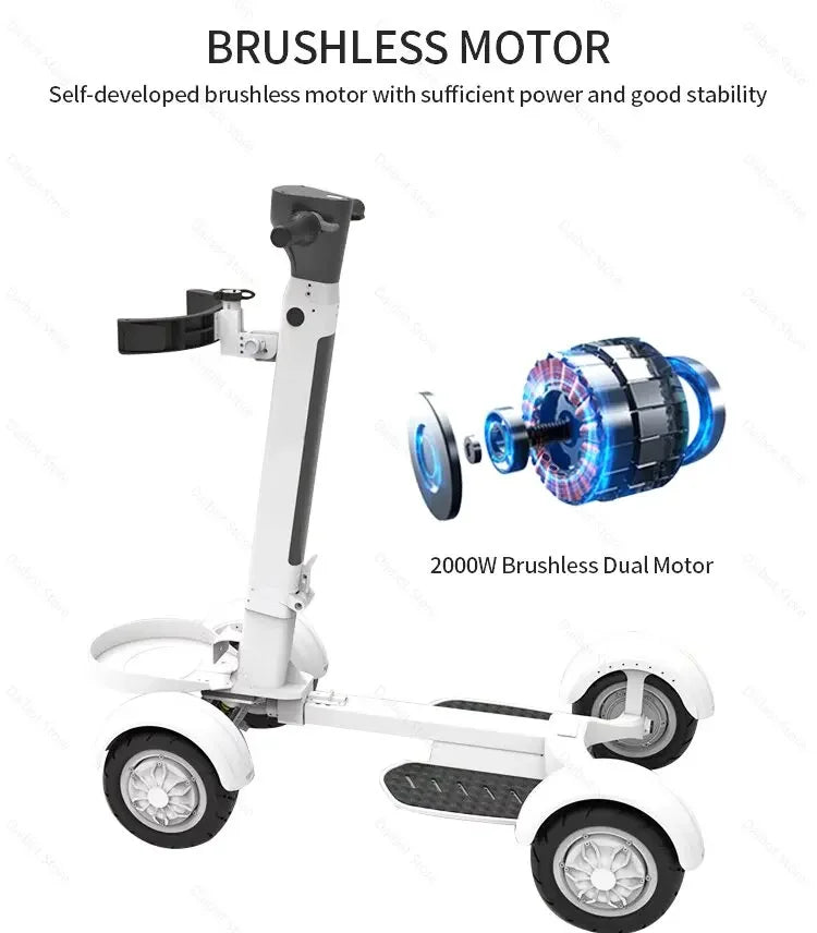 Patinete eléctrico plegable de 4 ruedas