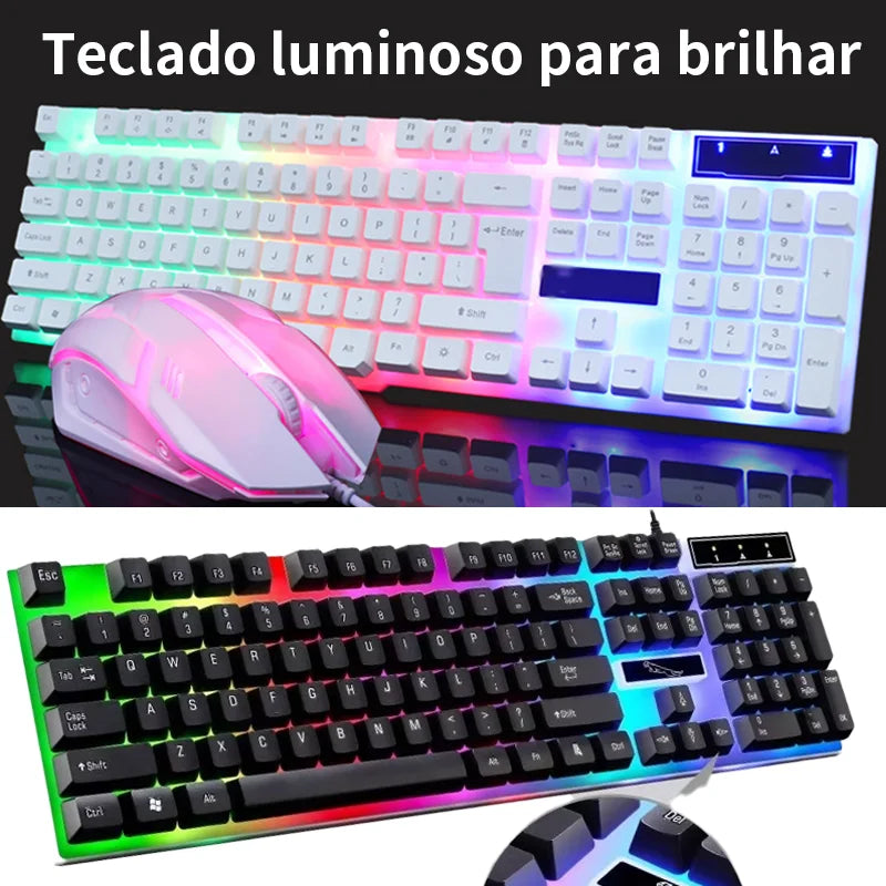 Teclado Iluminado Negro y Blanco, Sin Compañía de Ratón
