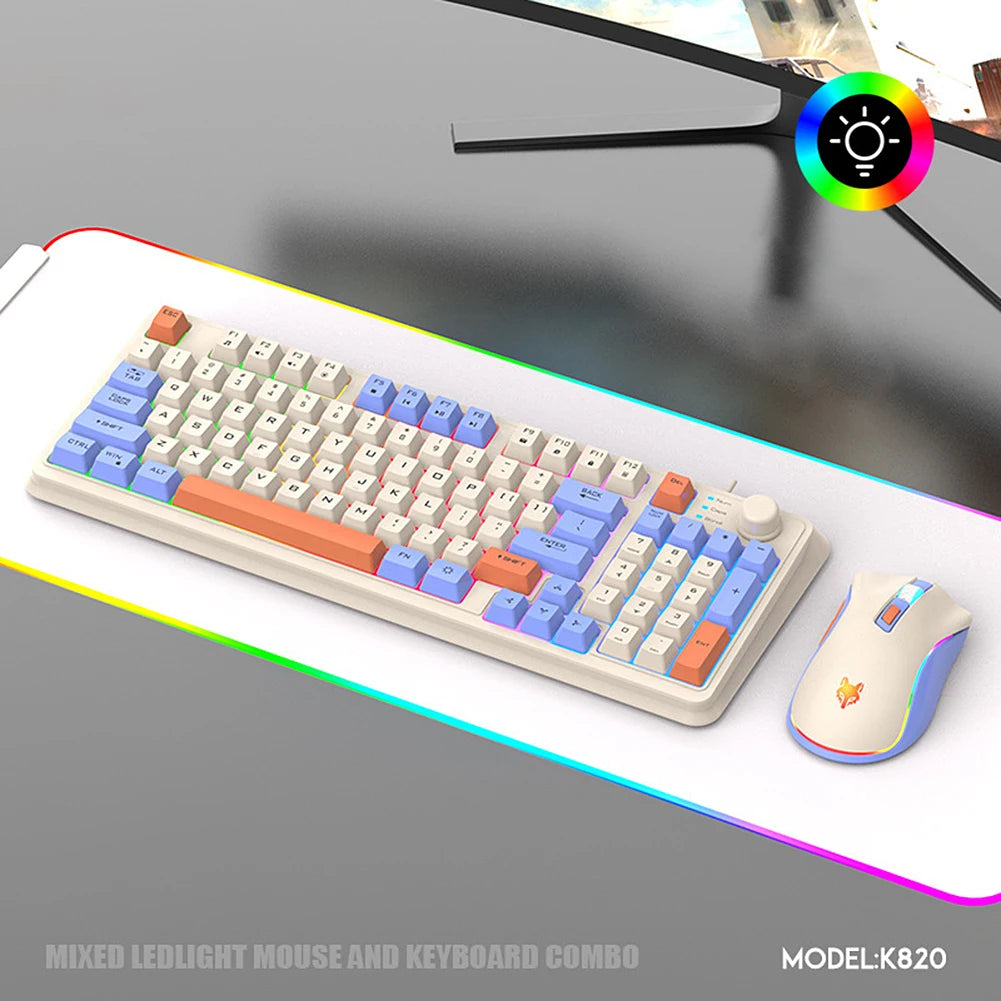 Teclado mecánico de 94 teclas con ratón, teco para PC,