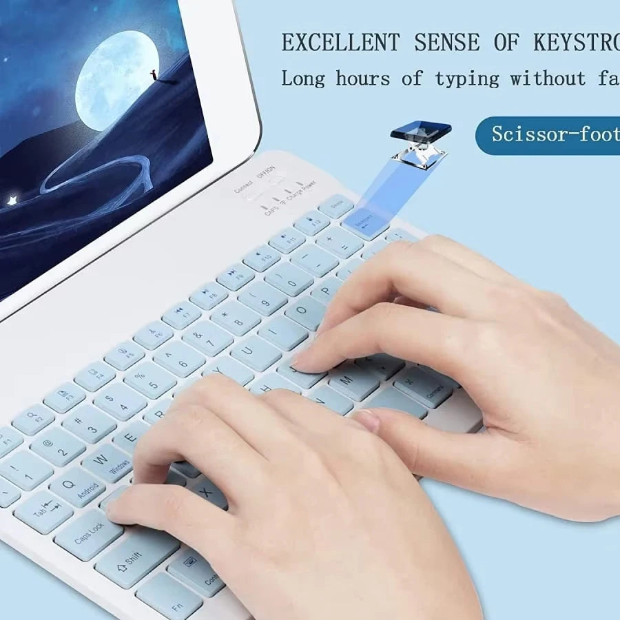 Teclado inalámbrico recargable, compatible con múltiples dispositivos