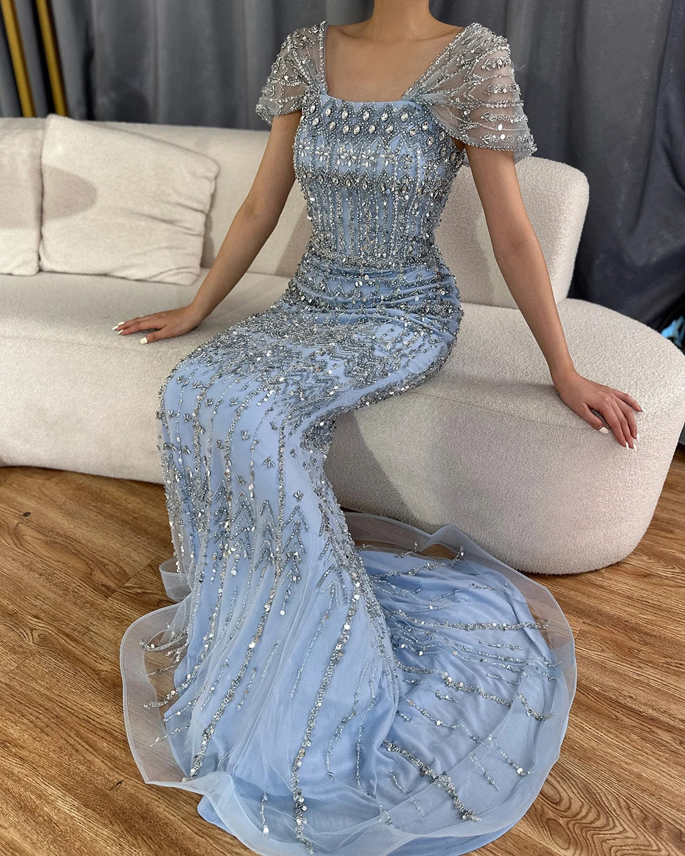 Vestido árabe blanco sirena