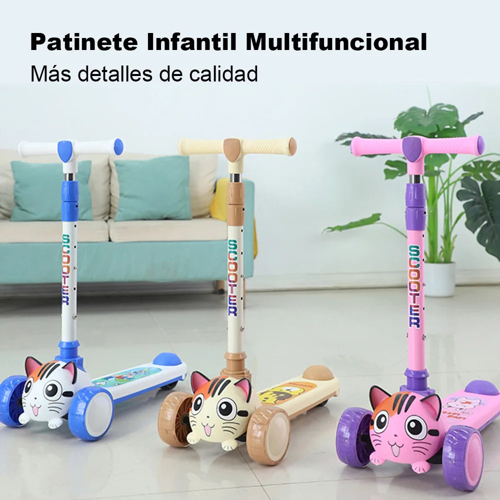 Patinete infantil con diseño cartoon,