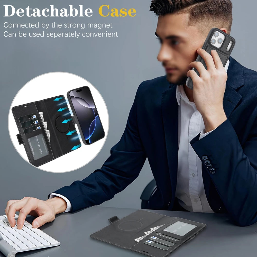 Funda magnética 2 en 1 para iPhone 17Air 17 Promax 16 Pro Max 15 Plus 14 13 12 16