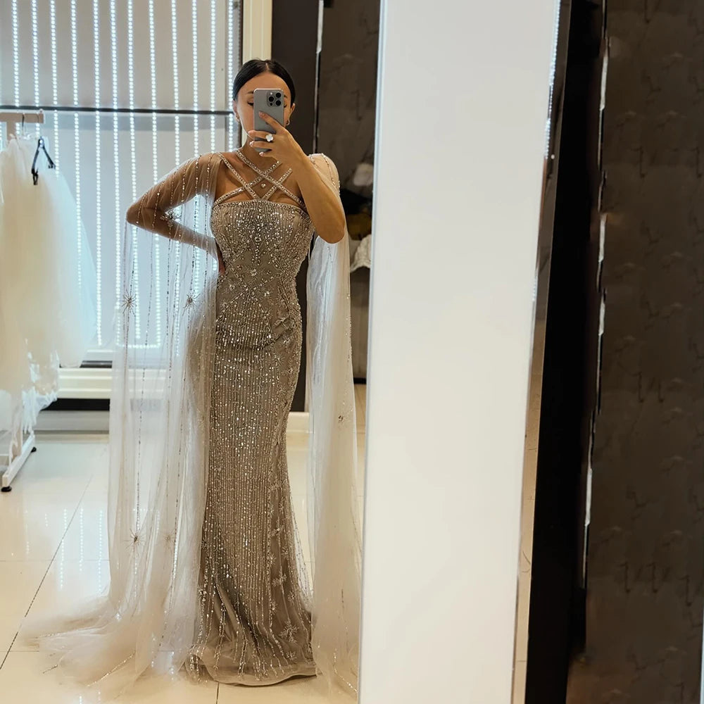 Vestidos de Noche con cuentas de sirena,